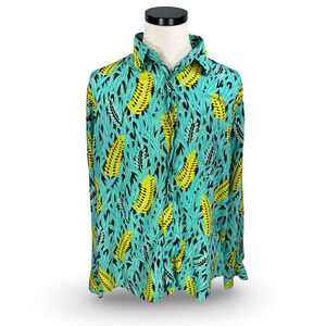 Loud Original Shirt Men 2XL XXL Yellow Feathers & Green Grass Button Limited